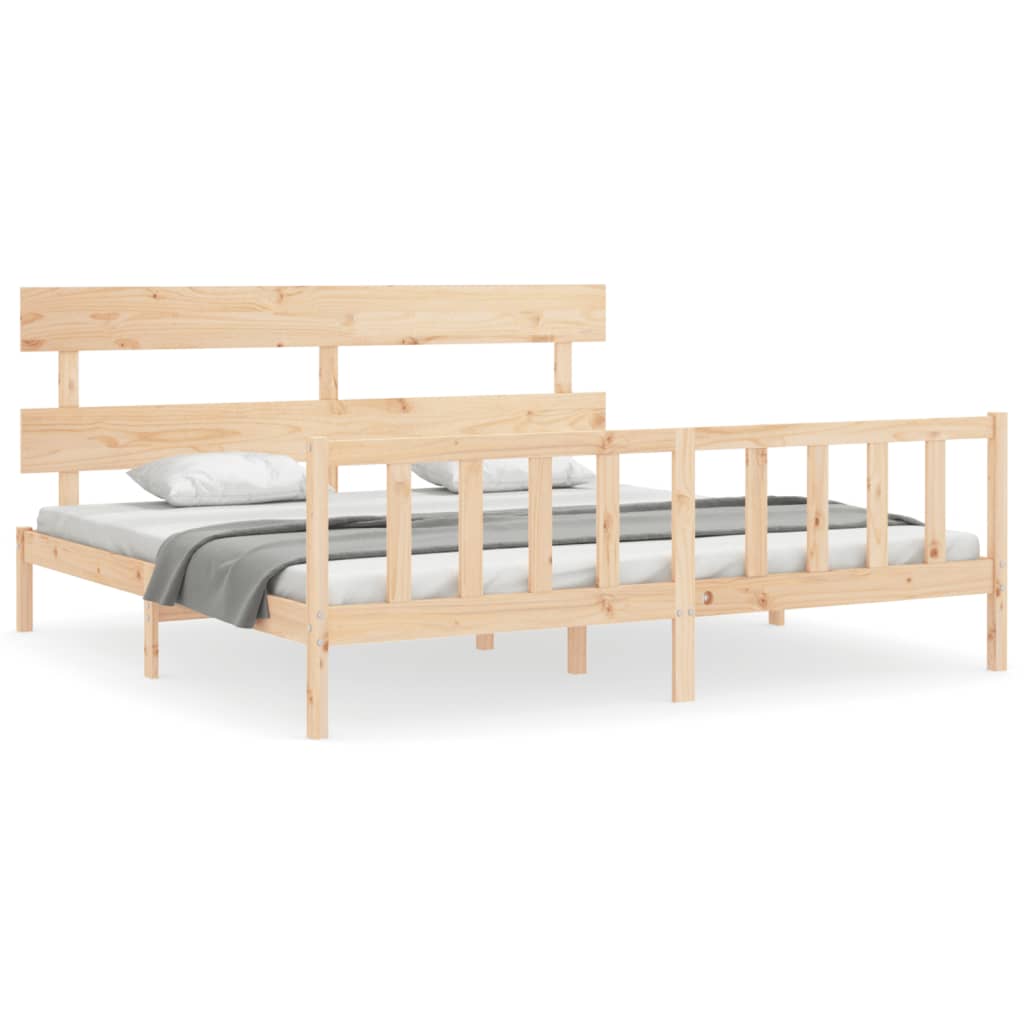 Bed Frame without Mattress 200x200 cm Solid Wood Pine