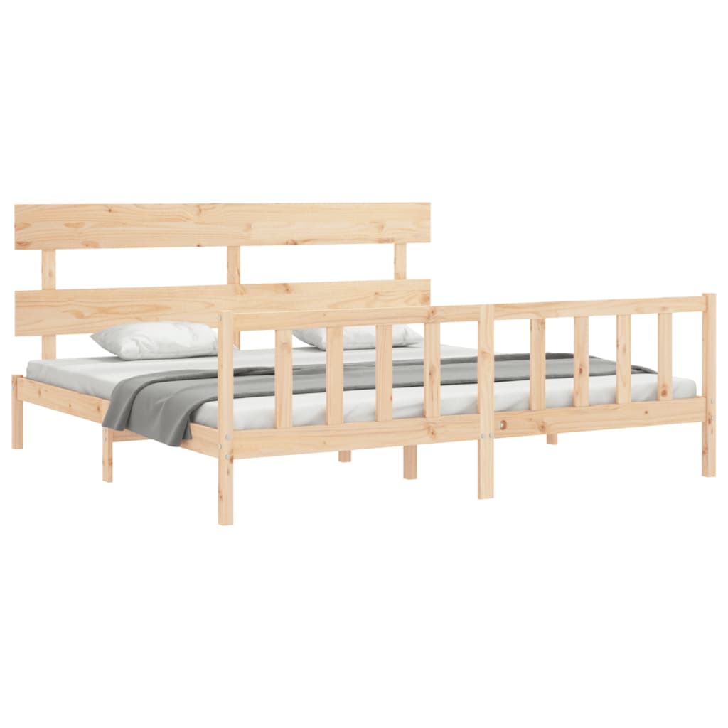 Bed Frame without Mattress 200x200 cm Solid Wood Pine