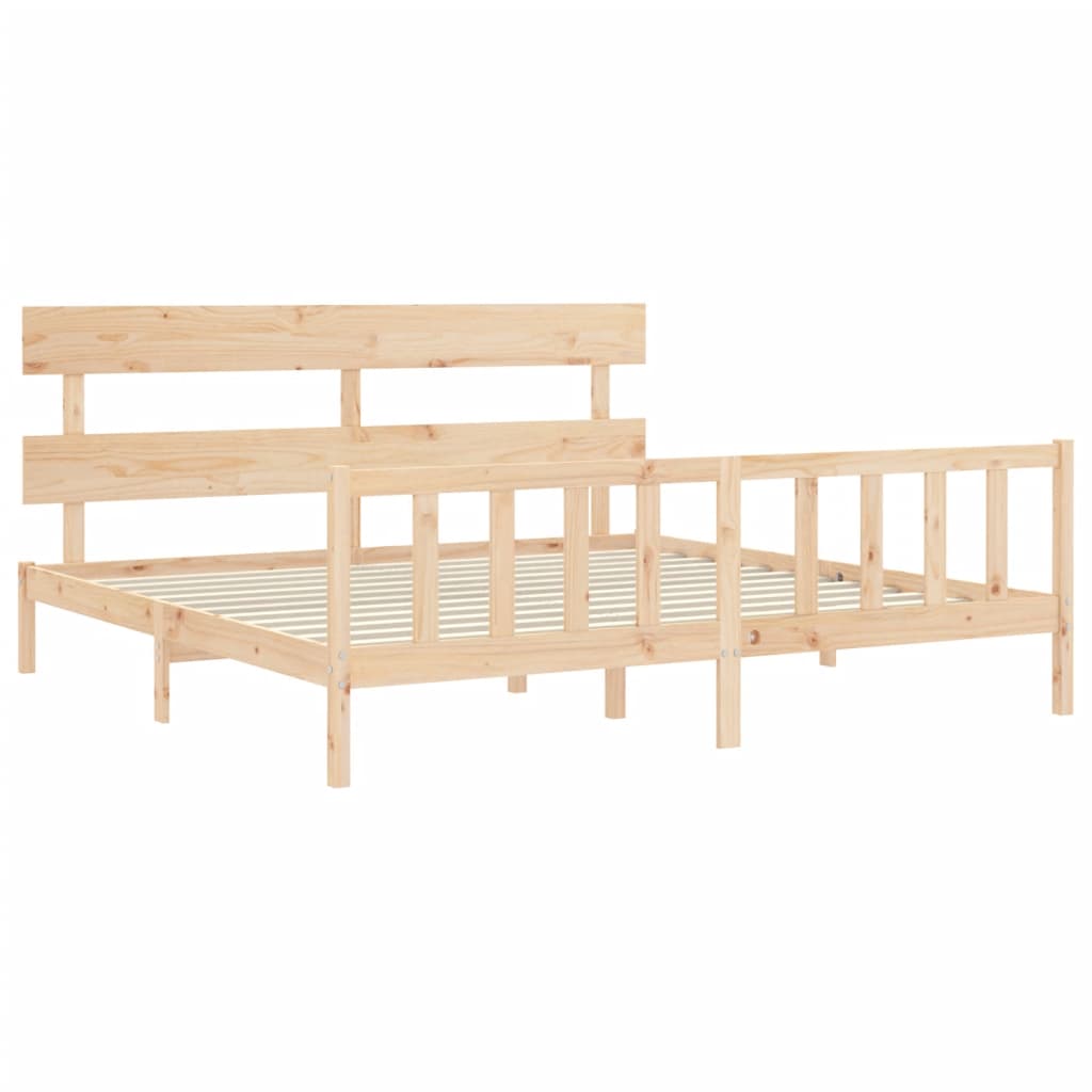 Bed Frame without Mattress 200x200 cm Solid Wood Pine