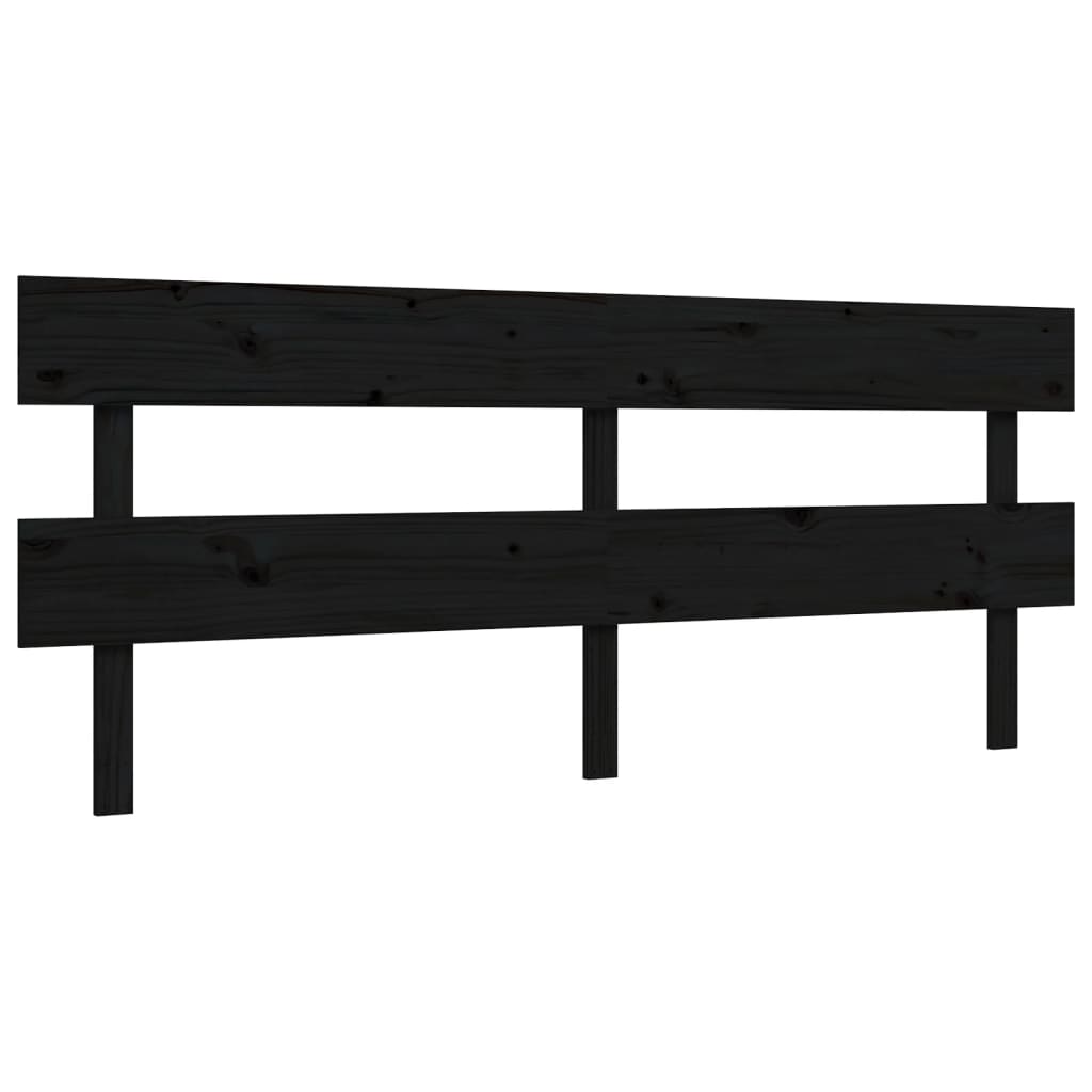 Bed Frame without Mattress Black 200x200 cm Solid Wood Pine