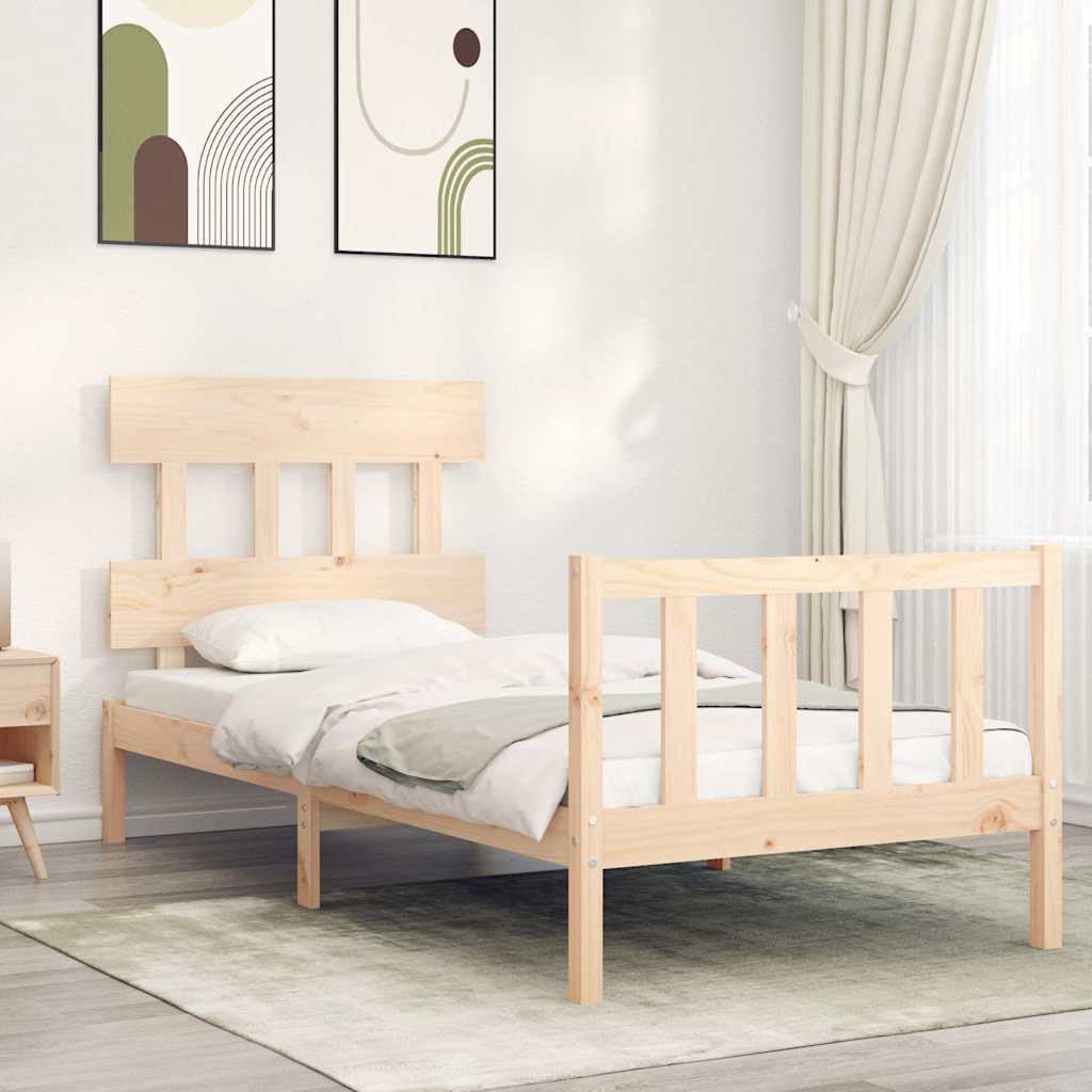 Bed Frame without Mattress Single Solid Wood Pine