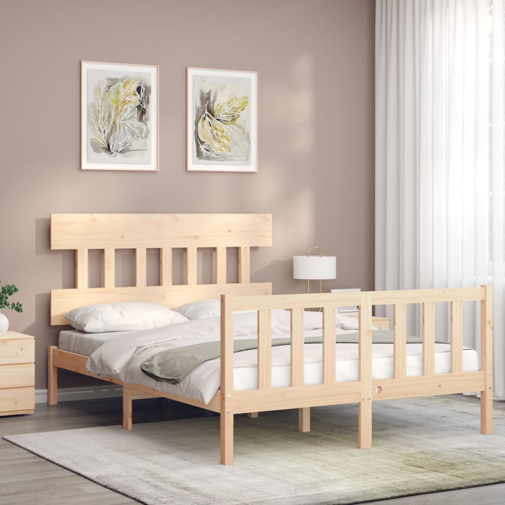 Bed Frame without Mattress Small Double Solid Wood Pine