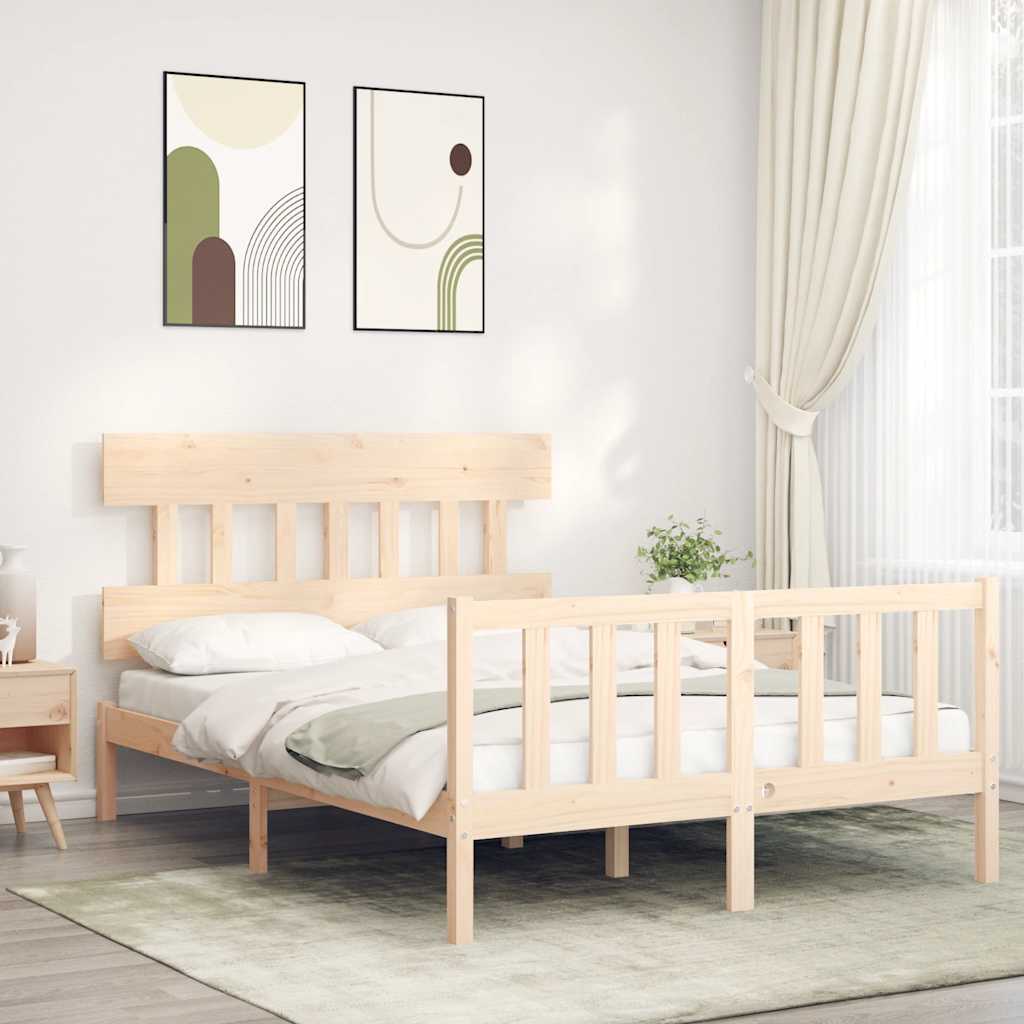 Bed Frame without Mattress Small Double Solid Wood Pine