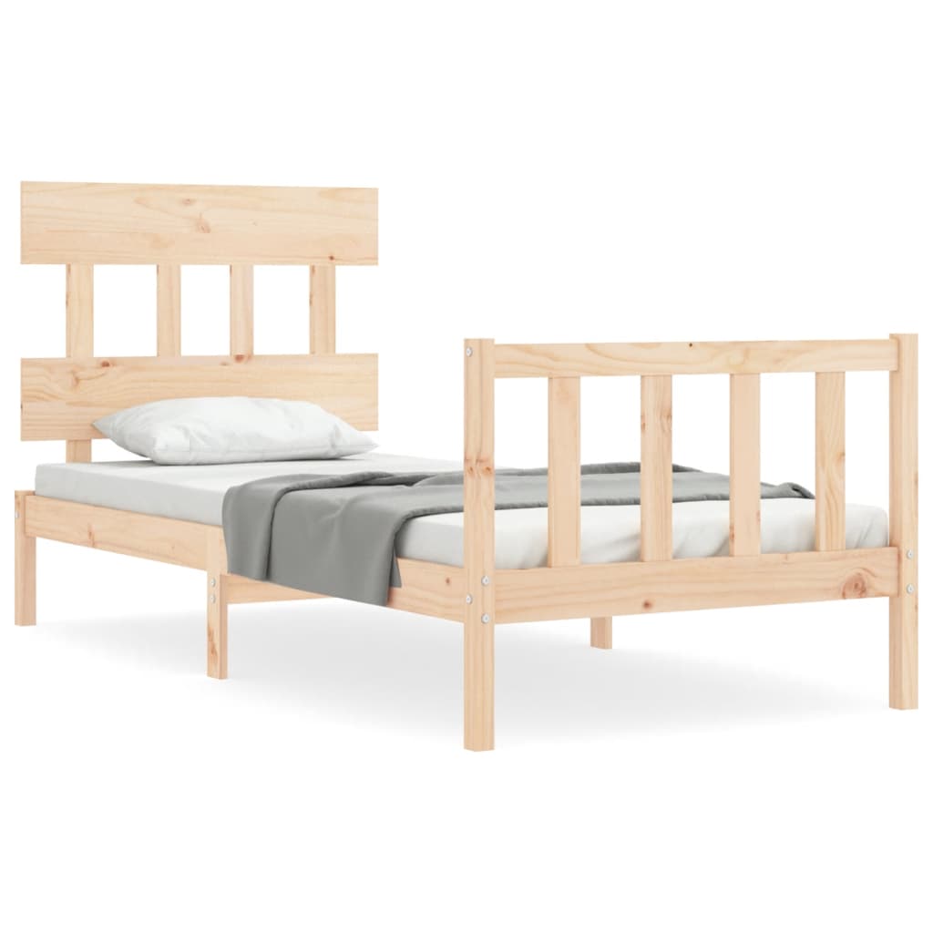 Bed Frame without Mattress 90x200 cm Solid Wood Pine