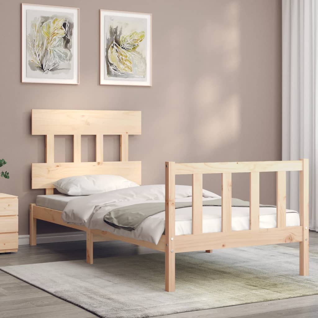 Bed Frame without Mattress 90x200 cm Solid Wood Pine