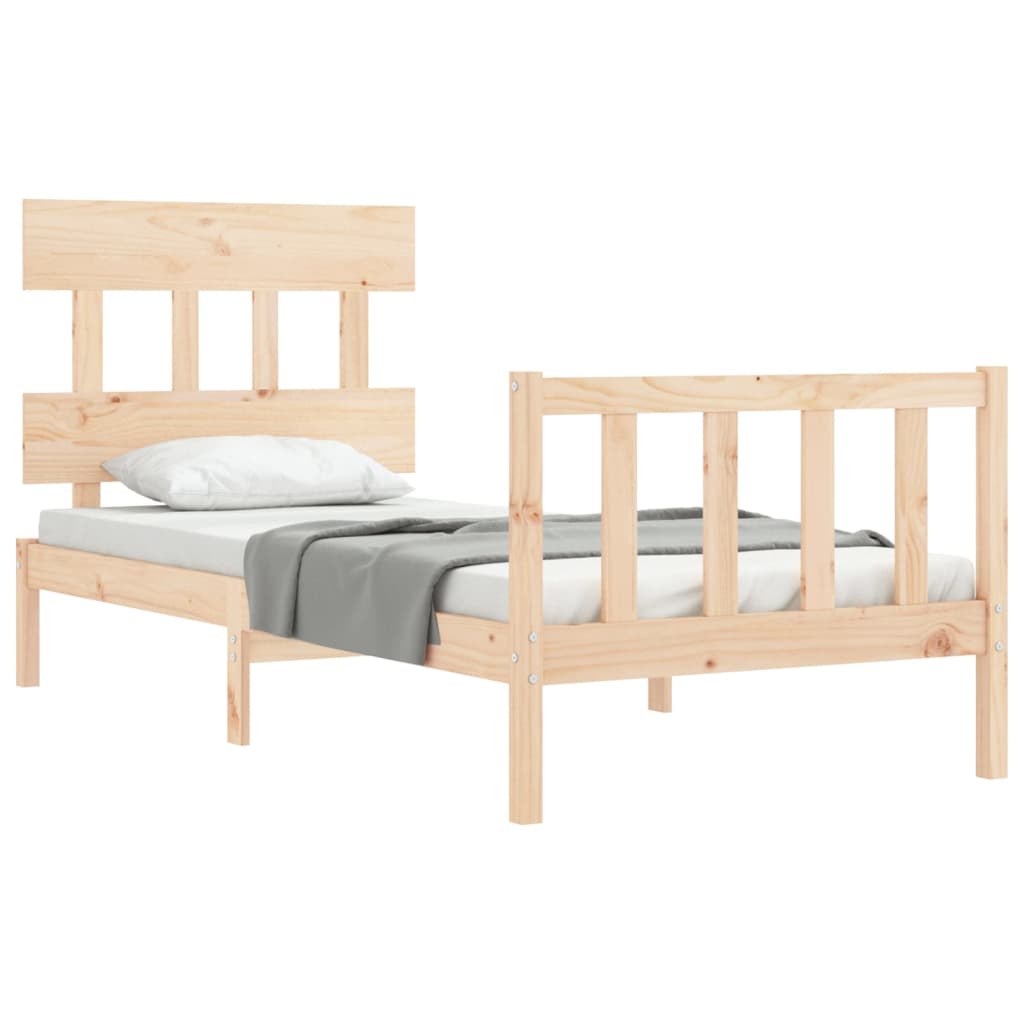 Bed Frame without Mattress 90x200 cm Solid Wood Pine