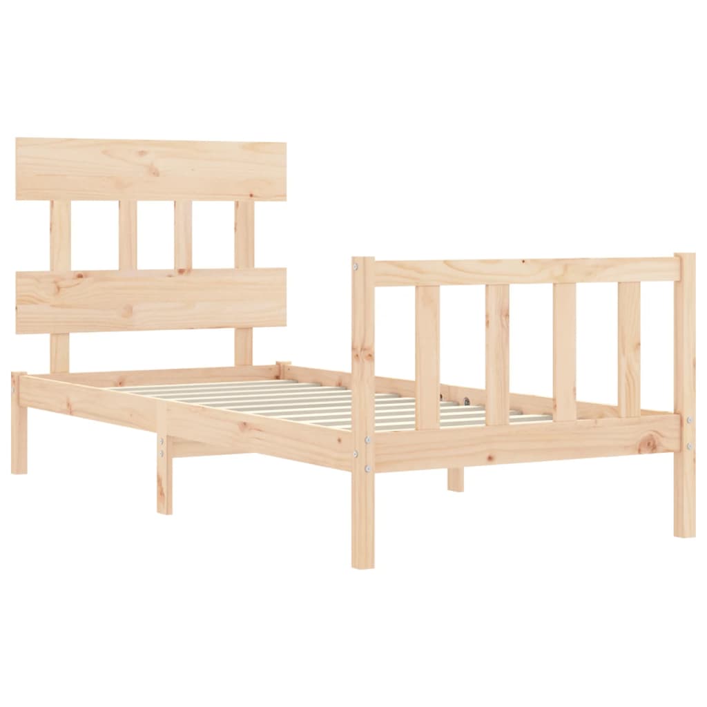 Bed Frame without Mattress 90x200 cm Solid Wood Pine