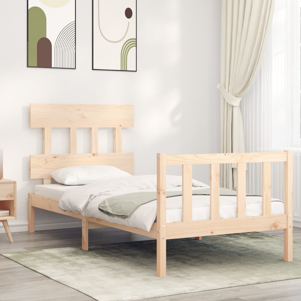 Bed Frame without Mattress 90x200 cm Solid Wood Pine