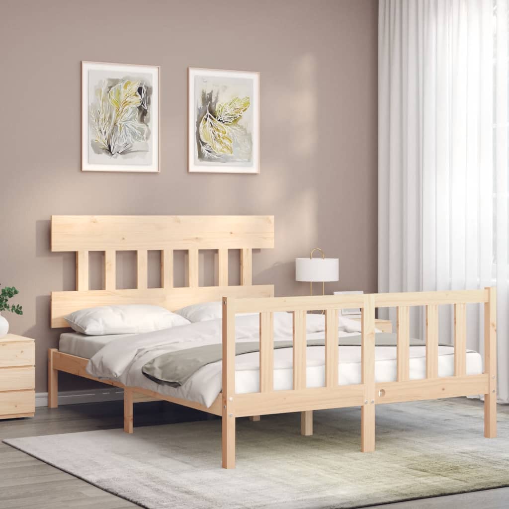 Bed Frame without Mattress 140x200 cm Solid Wood Pine