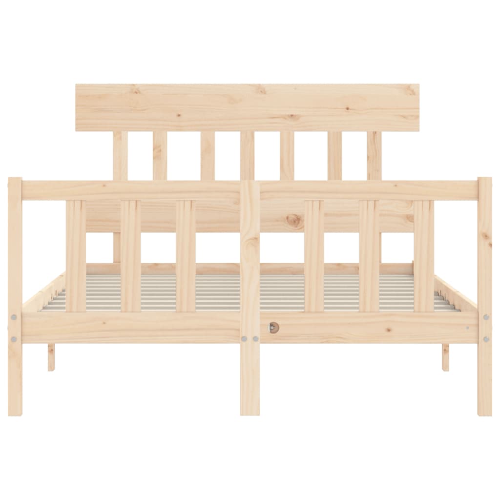 Bed Frame without Mattress 140x200 cm Solid Wood Pine