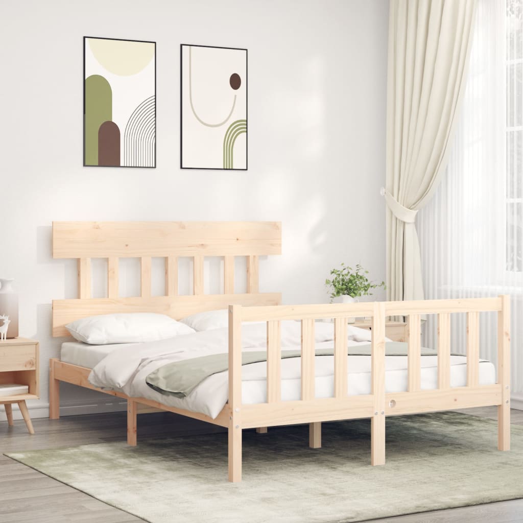 Bed Frame without Mattress 140x200 cm Solid Wood Pine