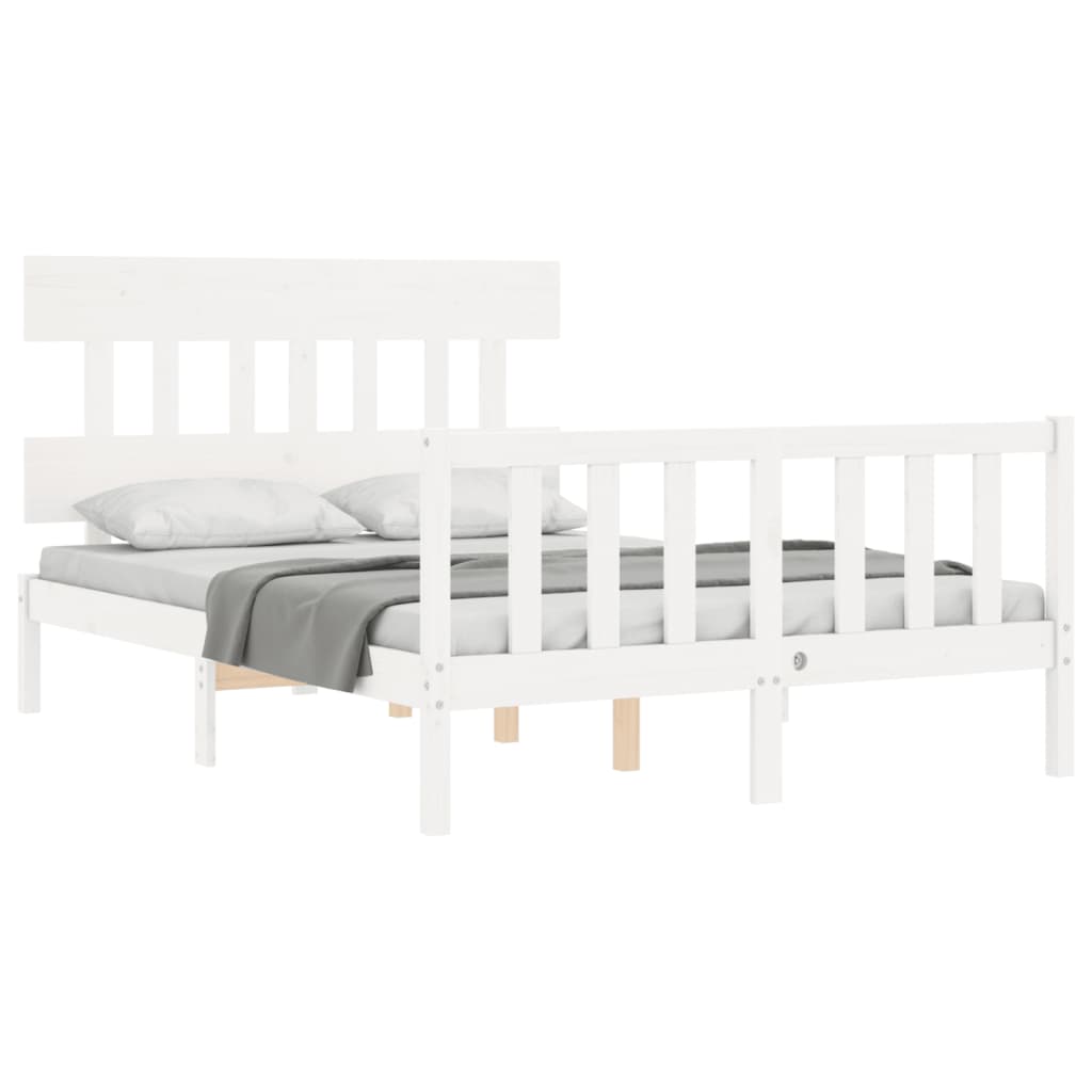 Bed Frame without Mattress White 140x200 cm Solid Wood Pine