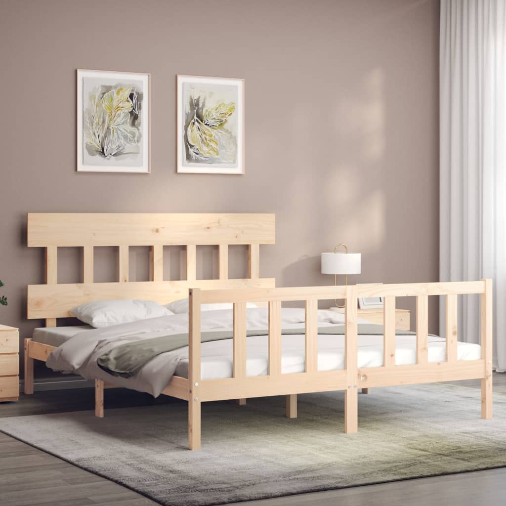 Bed Frame without Mattress 160x200 cm Solid Wood Pine