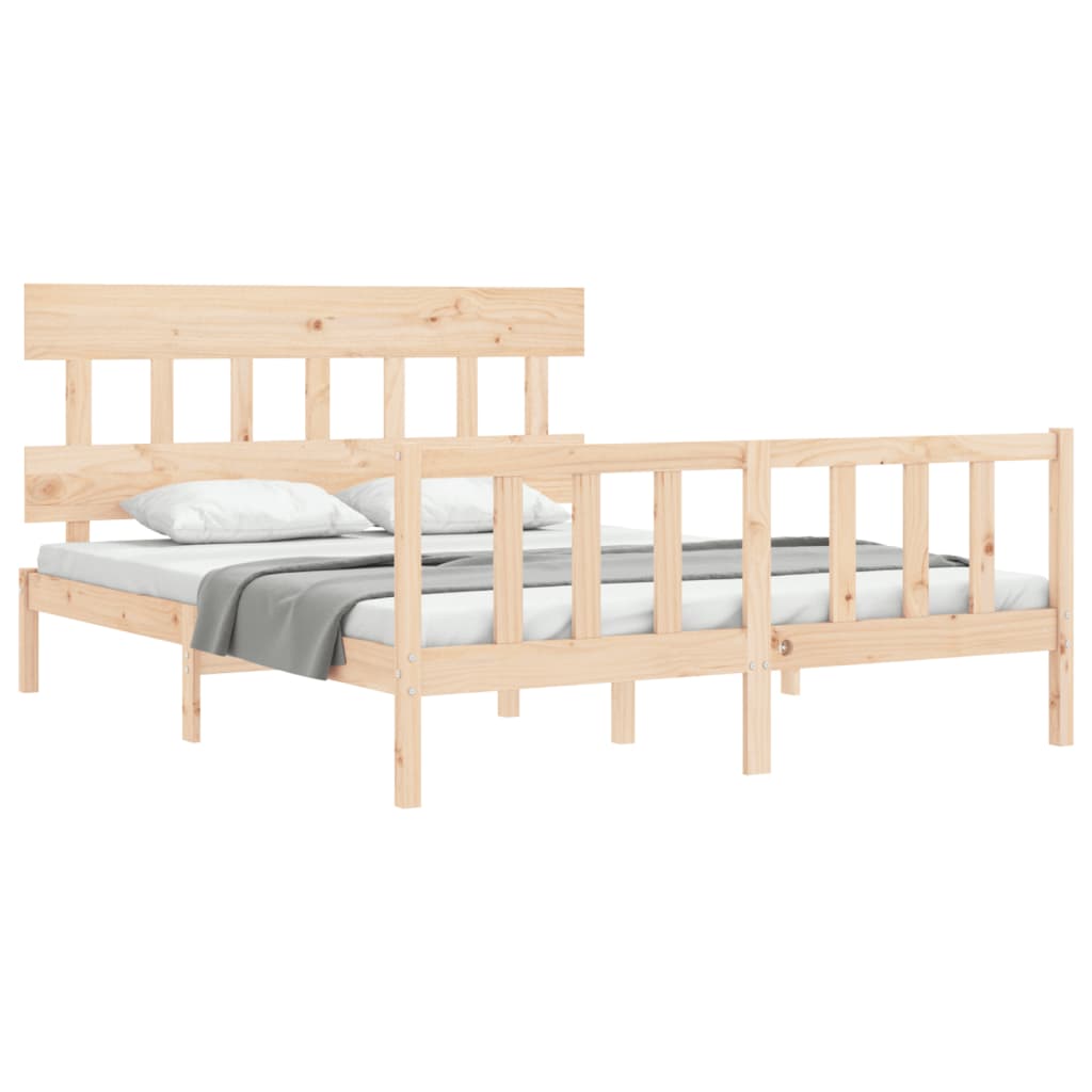 Bed Frame without Mattress 160x200 cm Solid Wood Pine