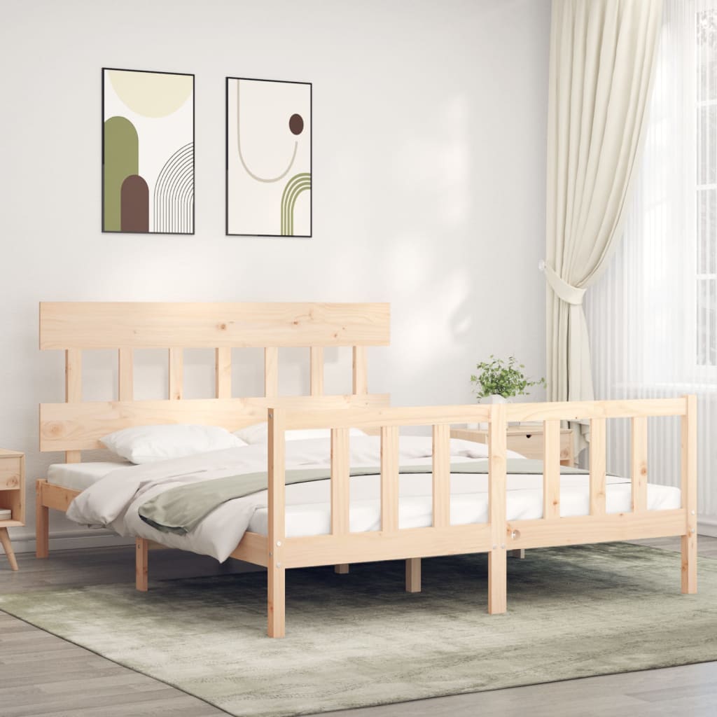 Bed Frame without Mattress 160x200 cm Solid Wood Pine