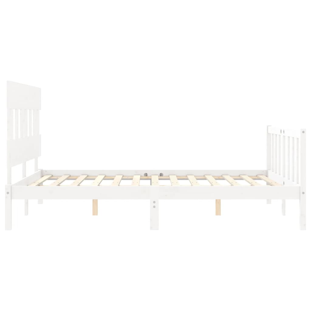Bed Frame without Mattress White 160x200 cm Solid Wood Pine