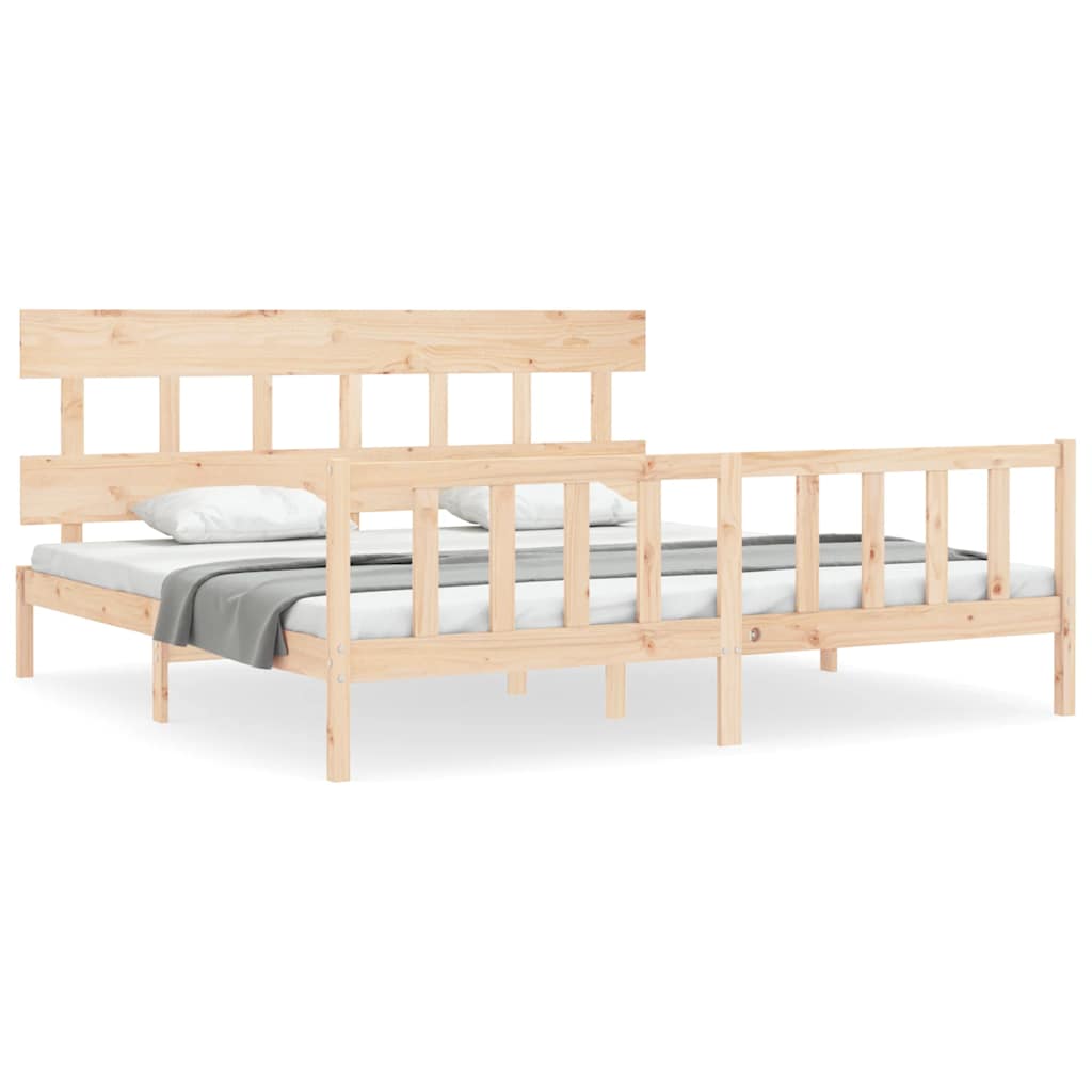 Bed Frame without Mattress 200x200 cm Solid Wood Pine