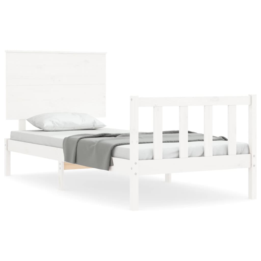 Bed Frame without Mattress White 90x200 cm Solid Wood Pine