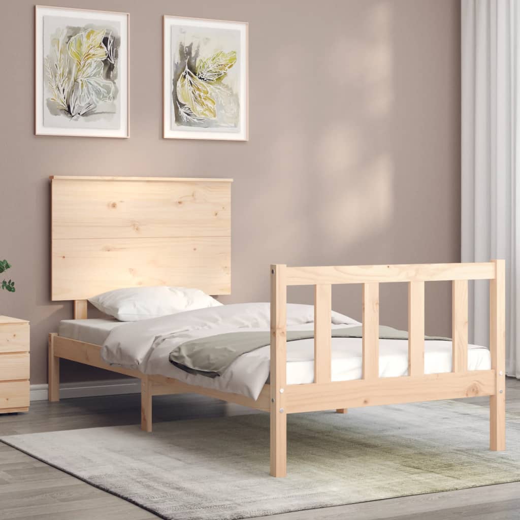Bed Frame without Mattress 100x200 cm Solid Wood Pine