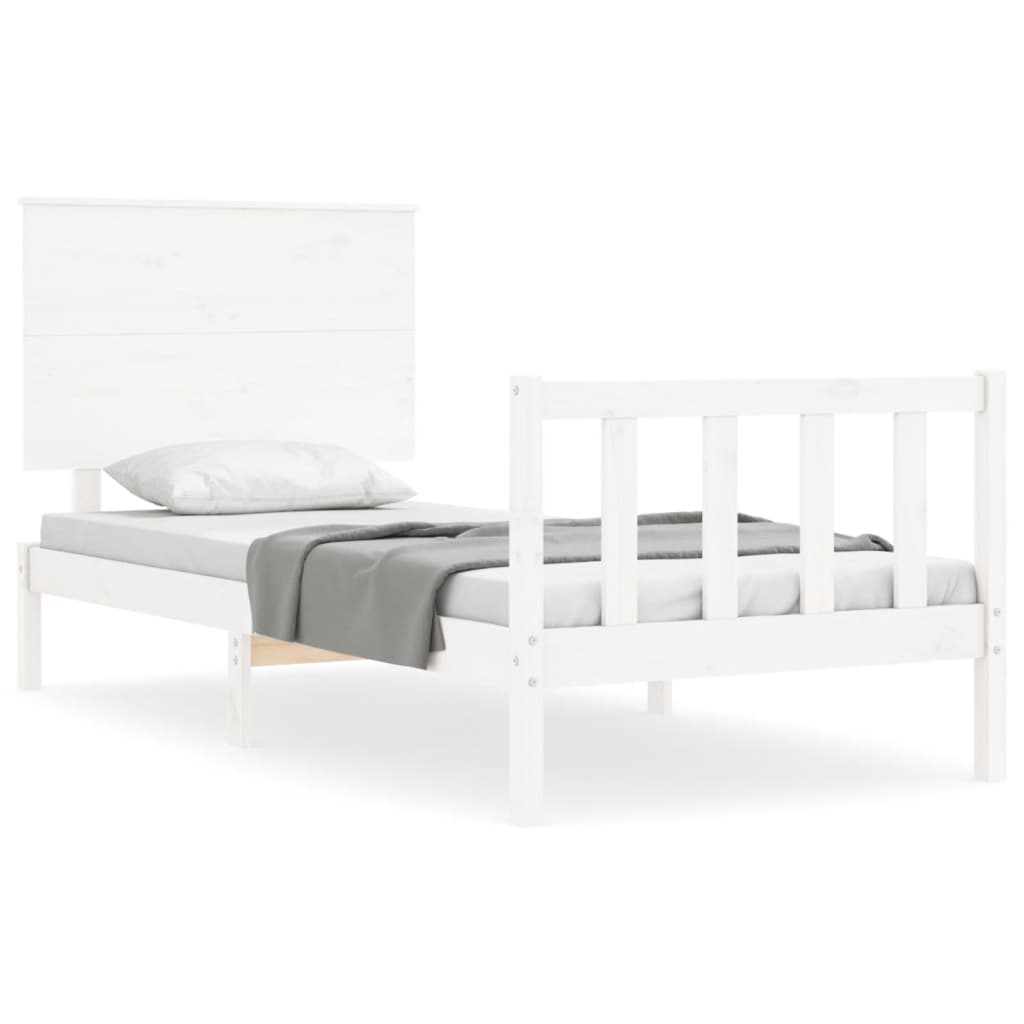 Bed Frame without Mattress White 100x200 cm Solid Wood Pine