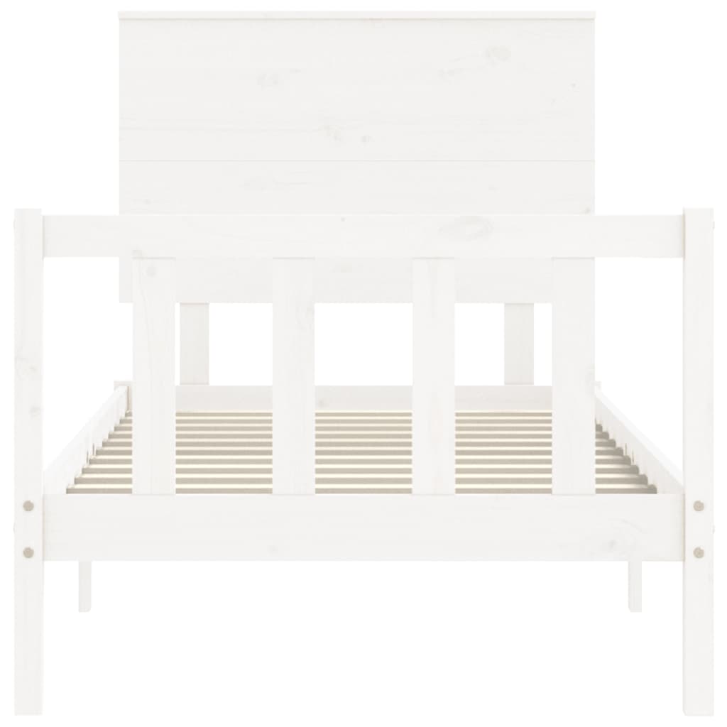 Bed Frame without Mattress White 100x200 cm Solid Wood Pine