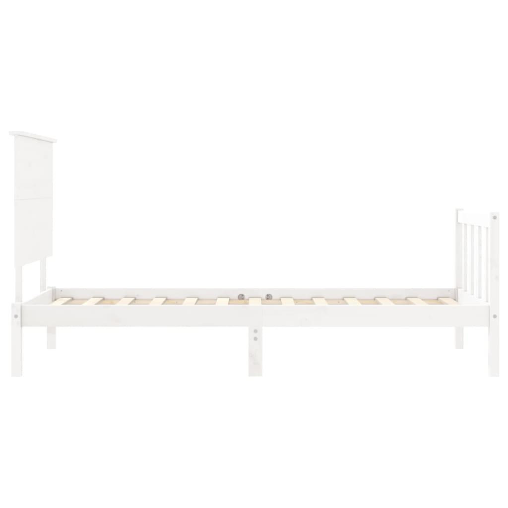 Bed Frame without Mattress White 100x200 cm Solid Wood Pine