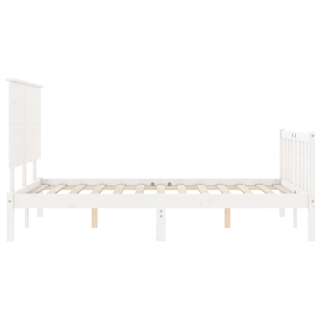 Bed Frame without Mattress White 120x200 cm Solid Wood Pine