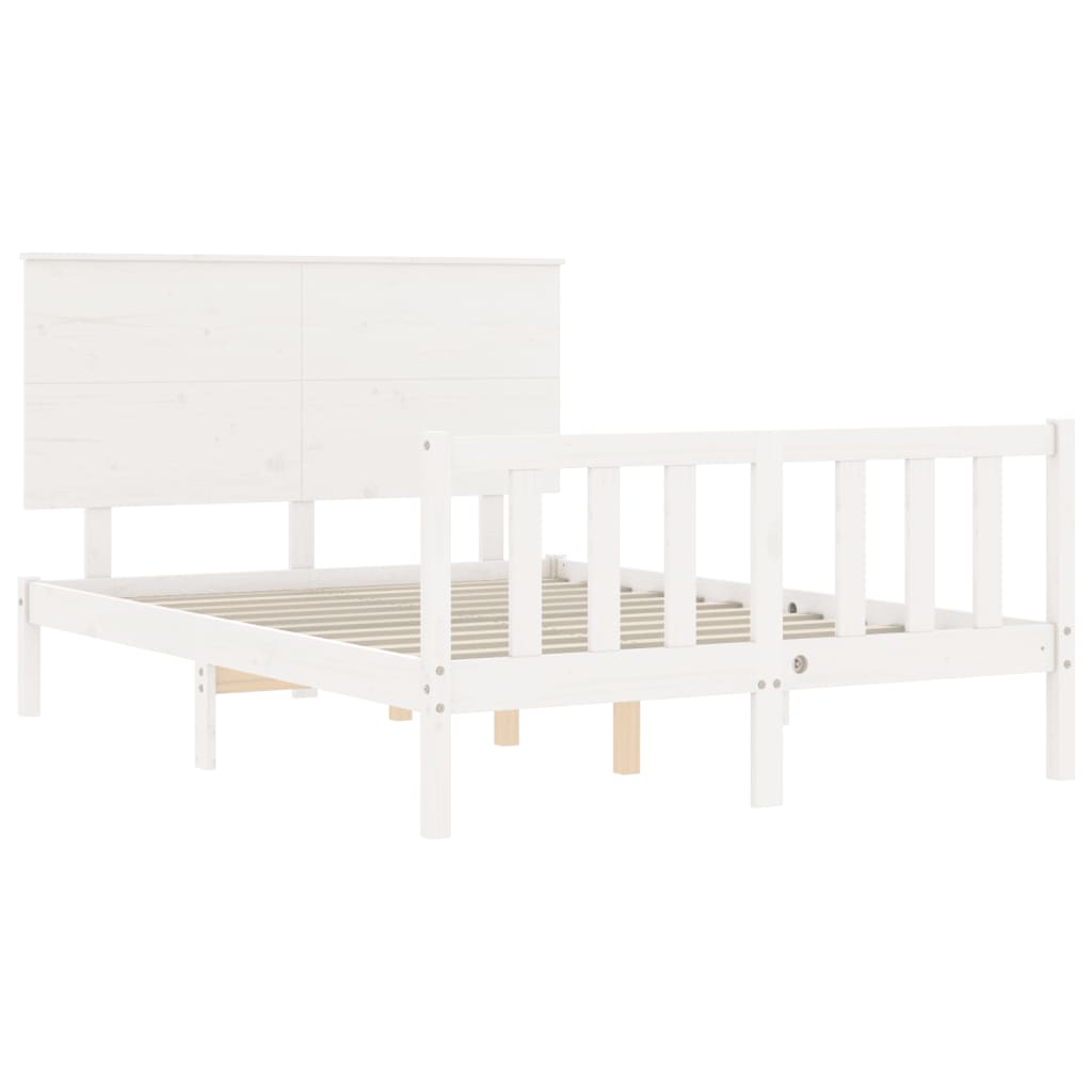Bed Frame without Mattress White 140x200 cm Solid Wood Pine