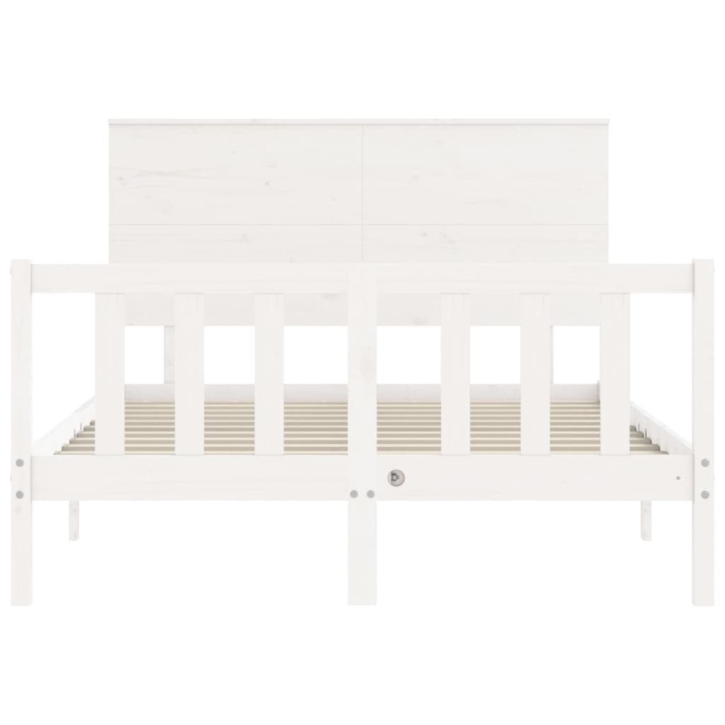 Bed Frame without Mattress White 140x200 cm Solid Wood Pine
