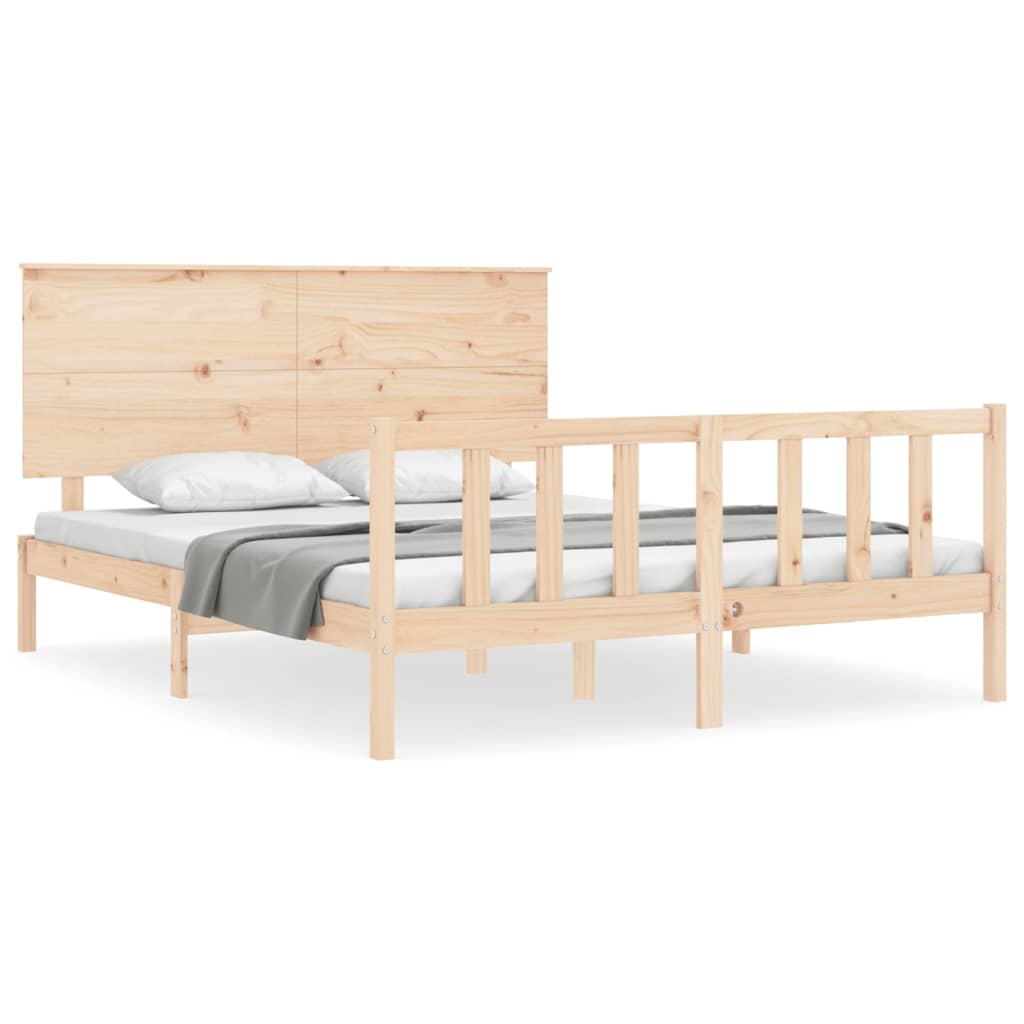 Bed Frame without Mattress 160x200 cm Solid Wood Pine