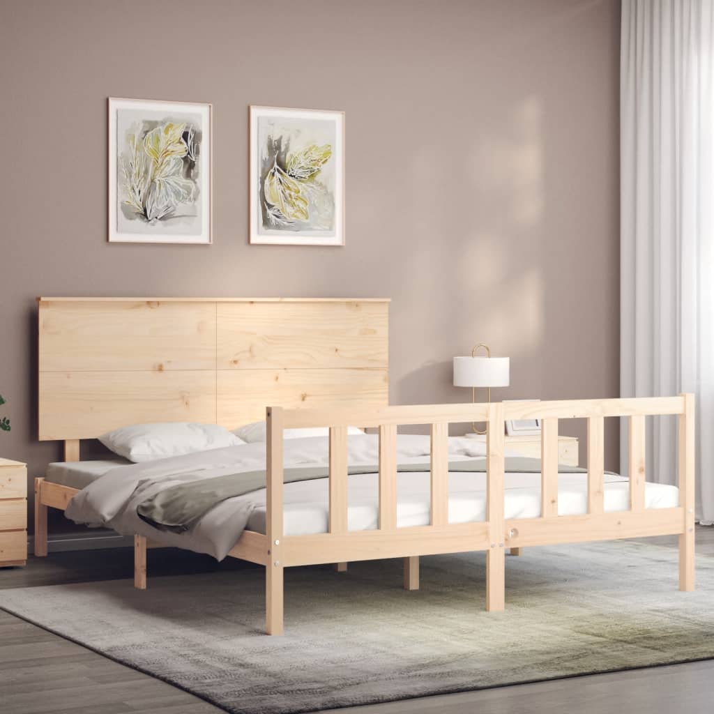 Bed Frame without Mattress 160x200 cm Solid Wood Pine