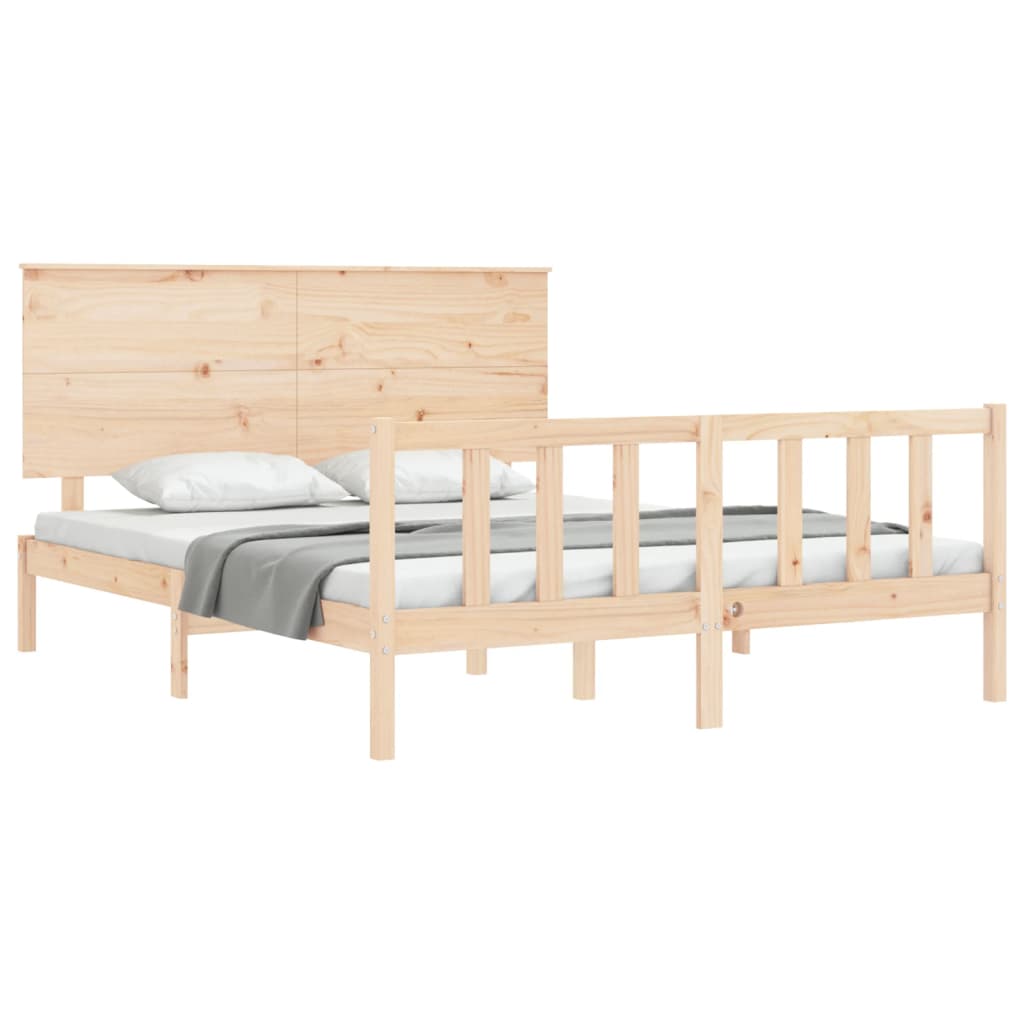 Bed Frame without Mattress 160x200 cm Solid Wood Pine