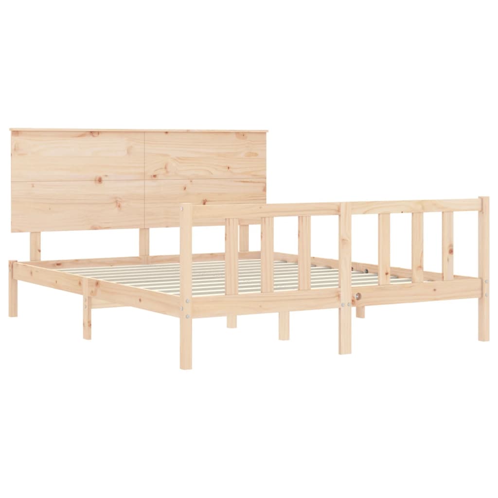 Bed Frame without Mattress 160x200 cm Solid Wood Pine