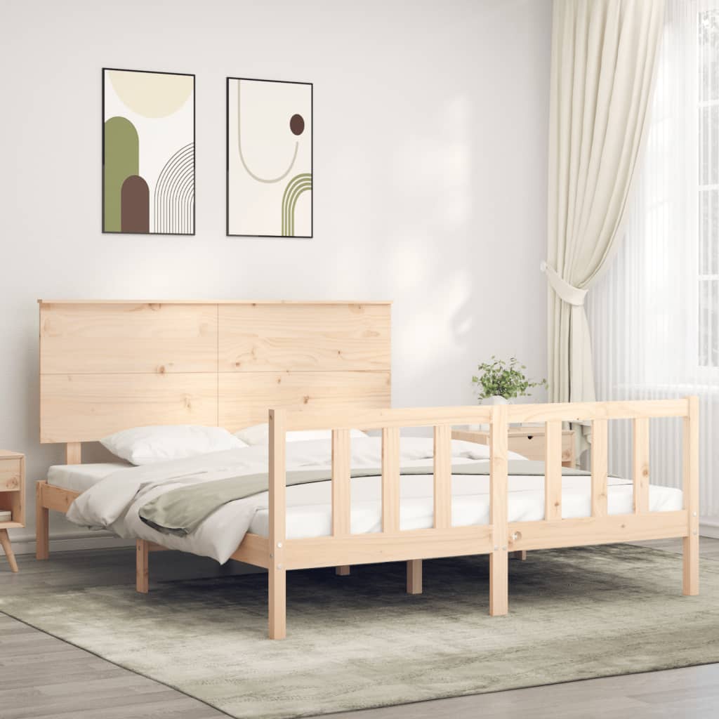 Bed Frame without Mattress 160x200 cm Solid Wood Pine