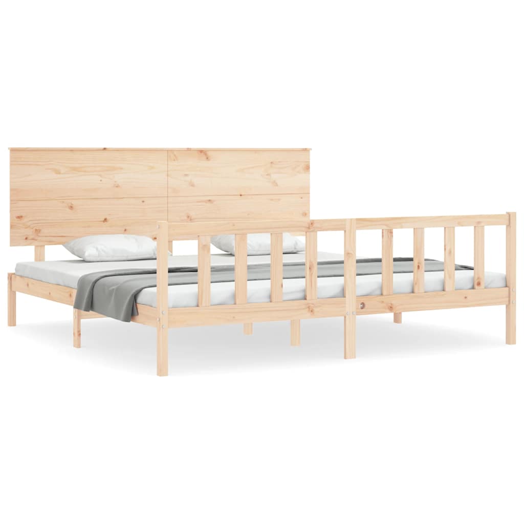 Bed Frame without Mattress Super King Size Solid Wood Pine
