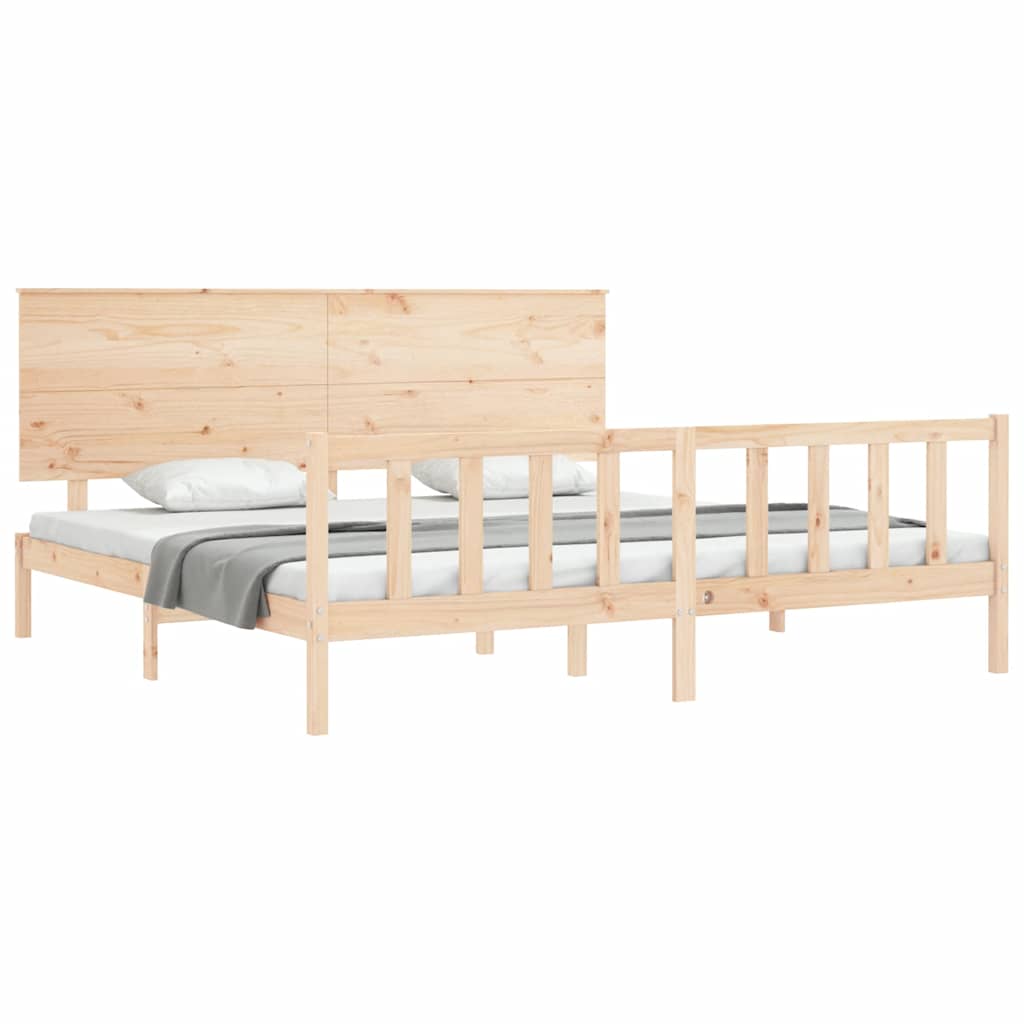 Bed Frame without Mattress Super King Size Solid Wood Pine