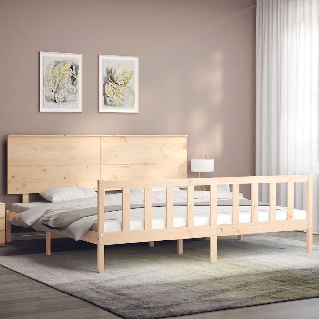 Bed Frame without Mattress Super King Size Solid Wood Pine