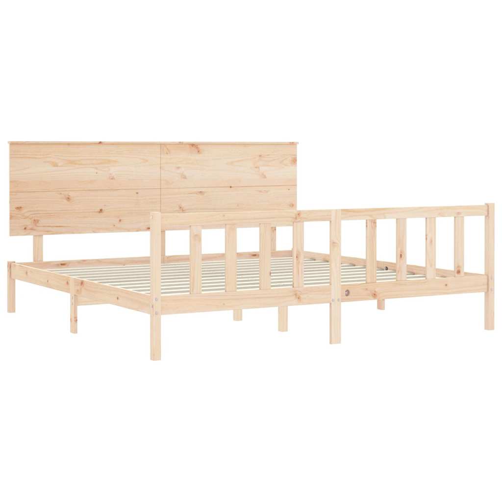 Bed Frame without Mattress 200x200 cm Solid Wood Pine
