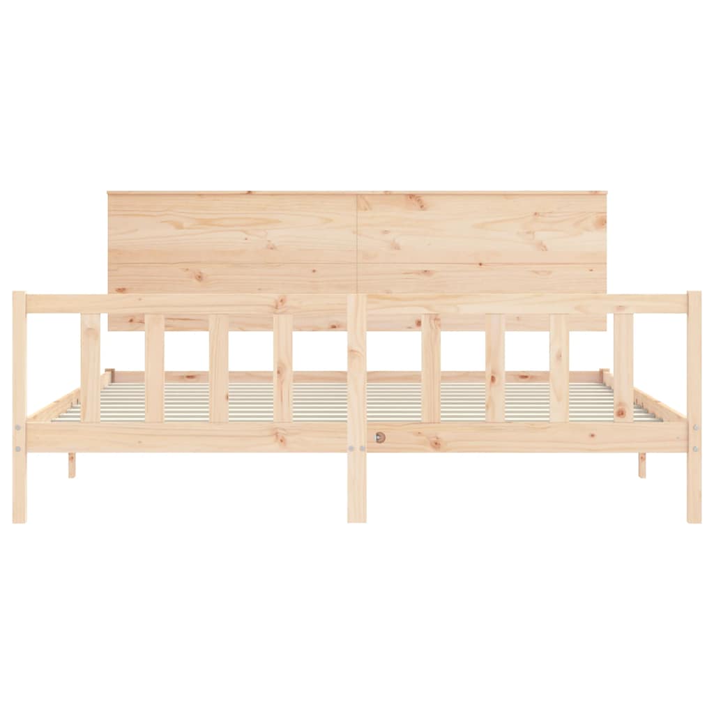 Bed Frame without Mattress 200x200 cm Solid Wood Pine