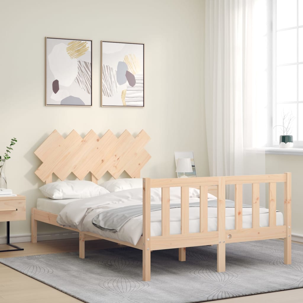 Bed Frame without Mattress Double Solid Wood Pine