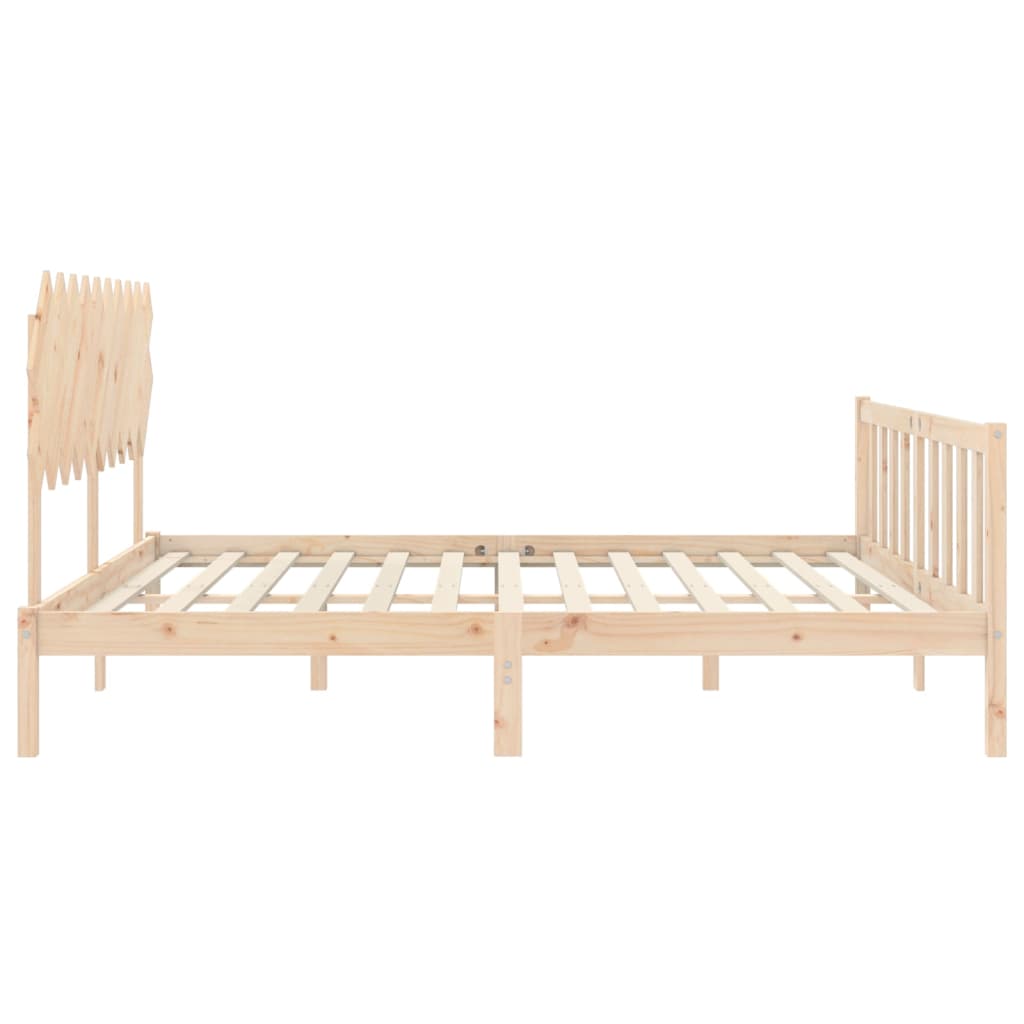 Bed Frame without Mattress Double Solid Wood Pine