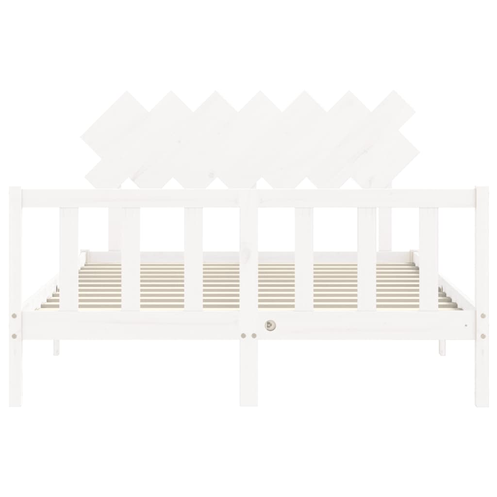 Bed Frame without Mattress White 140x190 cm Solid Wood Pine