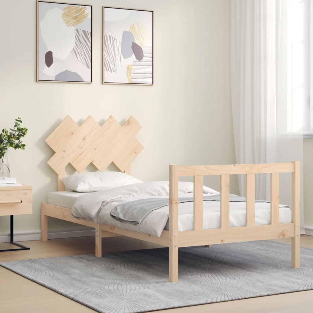 Bed Frame without Mattress 90x200 cm Solid Wood Pine