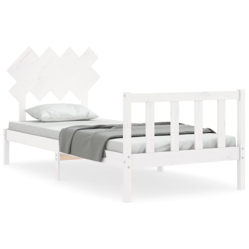 Bed Frame without Mattress White 90x200 cm Solid Wood Pine