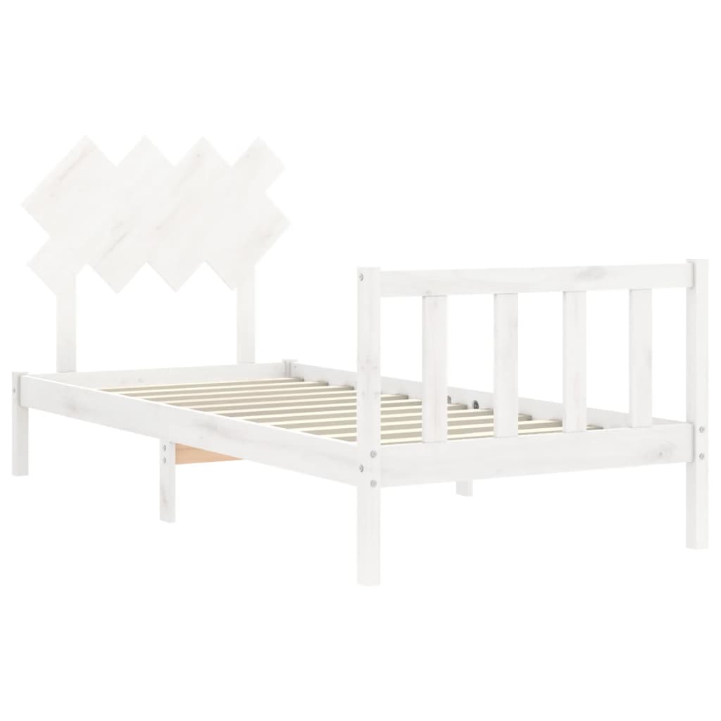 Bed Frame without Mattress White 90x200 cm Solid Wood Pine