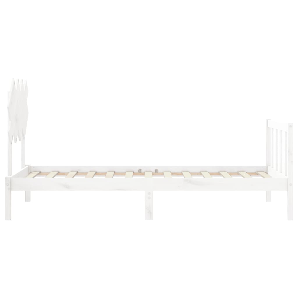 Bed Frame without Mattress White 90x200 cm Solid Wood Pine
