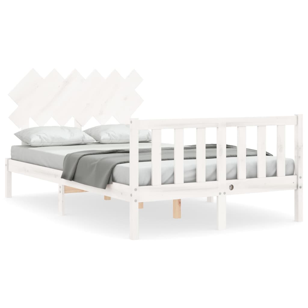 Bed Frame without Mattress White 120x200 cm Solid Wood Pine