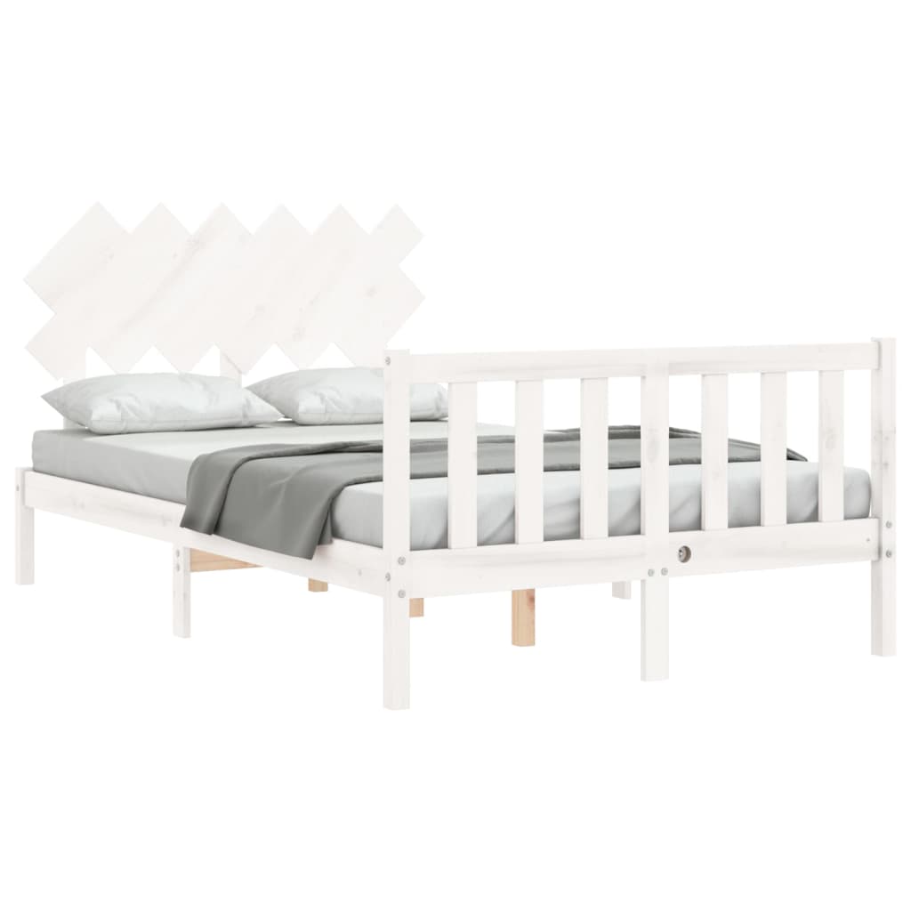 Bed Frame without Mattress White 120x200 cm Solid Wood Pine