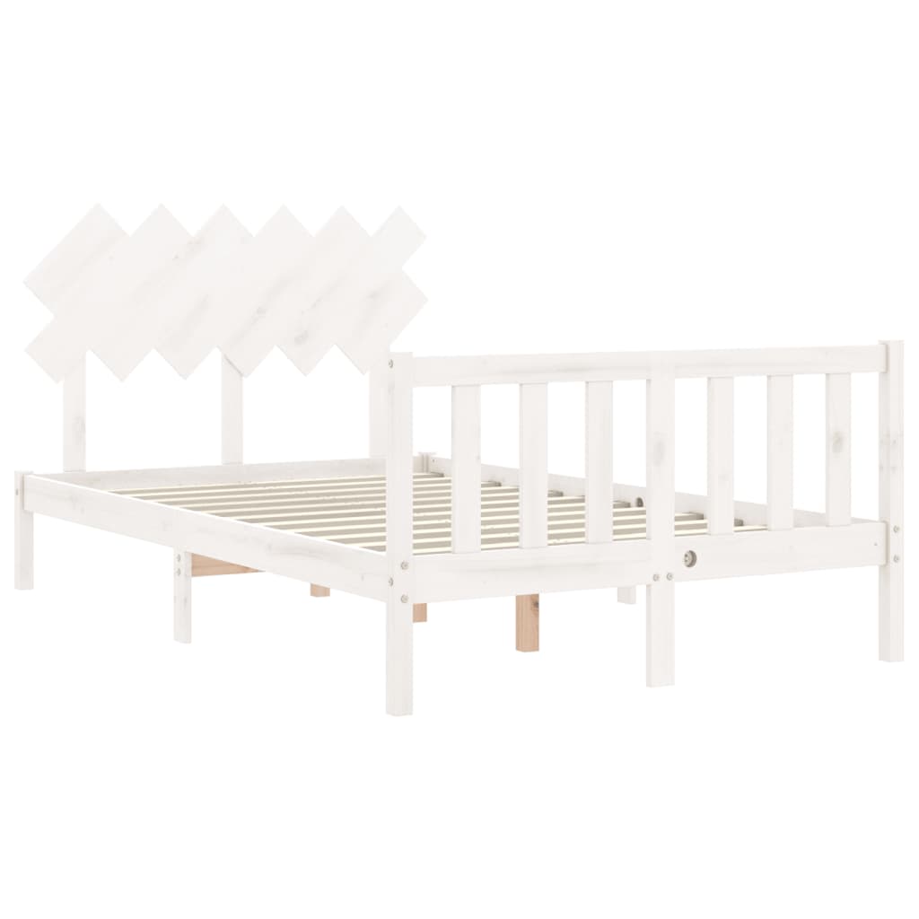 Bed Frame without Mattress White 120x200 cm Solid Wood Pine