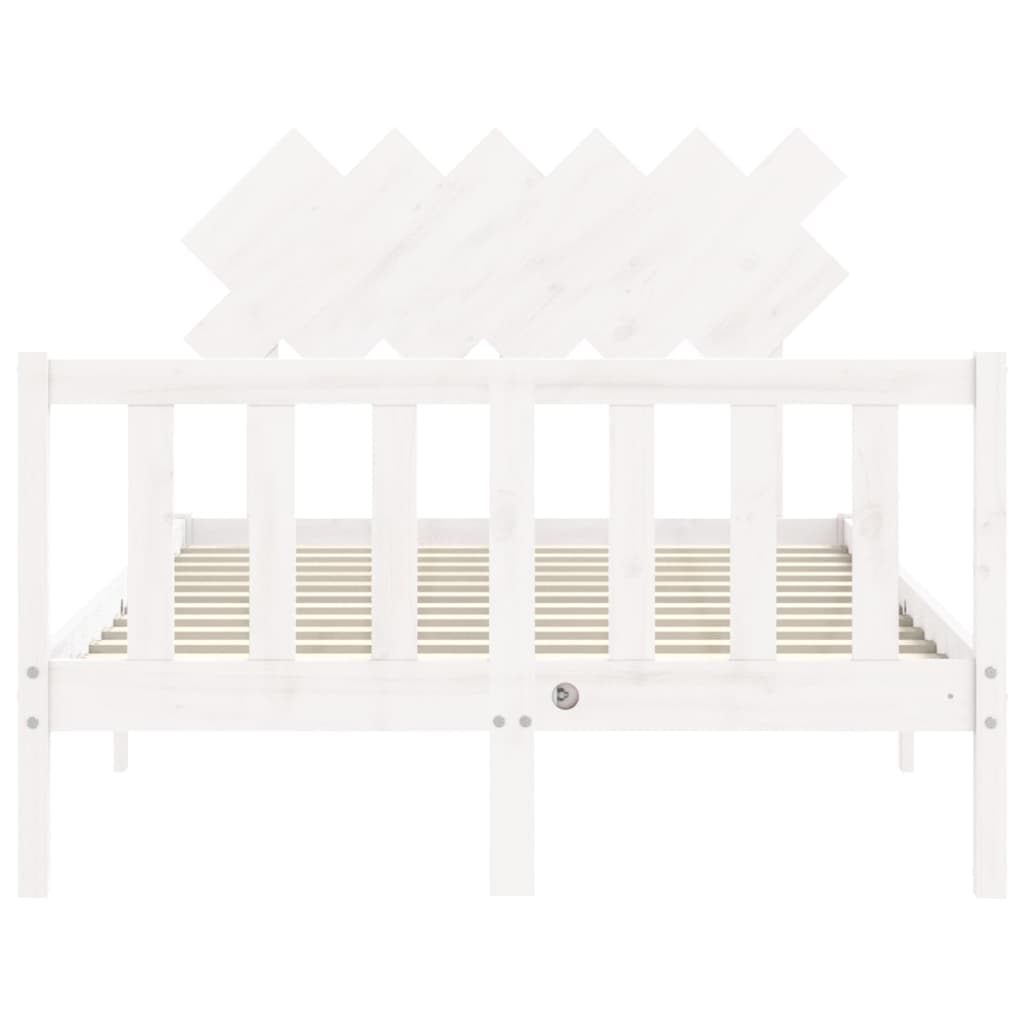 Bed Frame without Mattress White 120x200 cm Solid Wood Pine